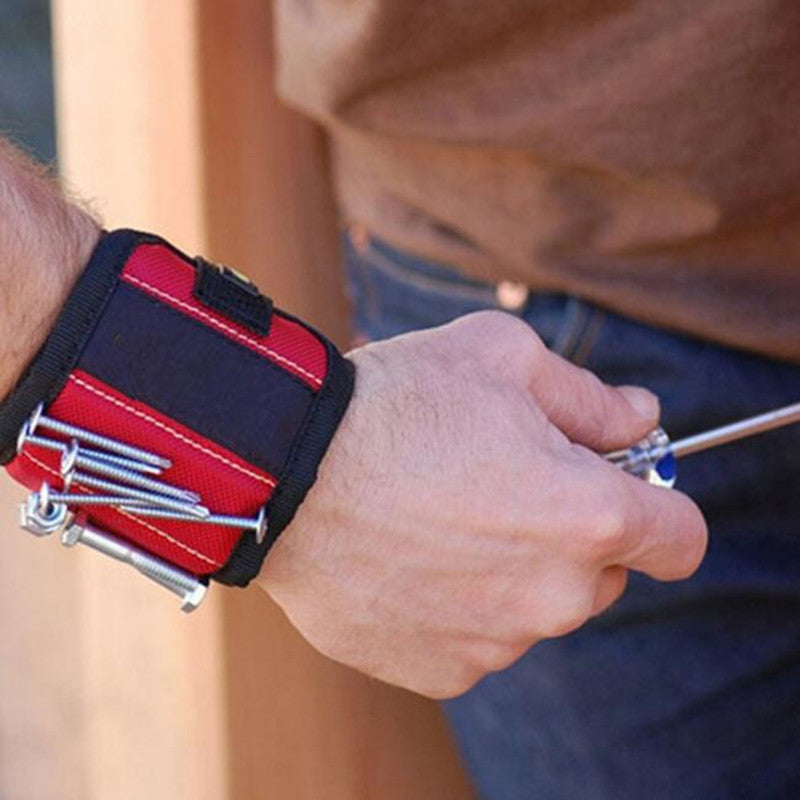 Portable magnetic wristband tool